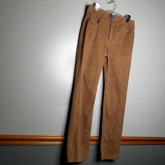 NYDJ Sheri Cheetah Skinny Nutmeg Womens Size 6 - Picture 2 of 7